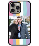 Multicolor Rainbow Pattern Customised Glossy Metal TPU Mobile Cover