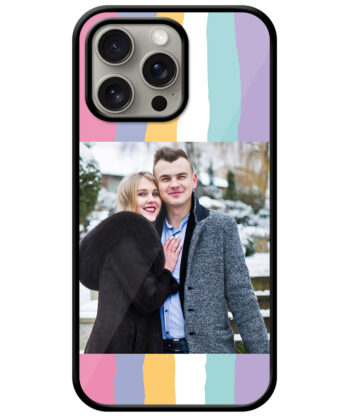 Multicolor Rainbow Pattern Customised Glossy Metal TPU Mobile Cover