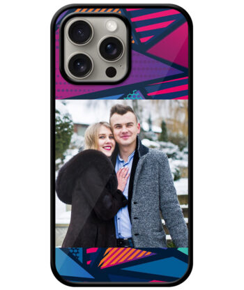 Multicolor Triangle Pattern Customised Glossy Metal TPU Mobile Cover