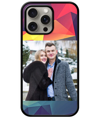 Red Blue Crystal Pattern Customised Glossy Metal TPU Mobile Cover