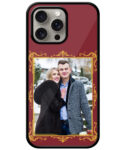 Royal Photoframe With Maroon Background Customised Glossy Metal TPU Mobile Cover