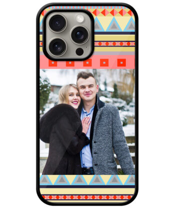 Geometrical Pattern With Lime Green Background Customised Glossy Metal TPU Mobile Cover