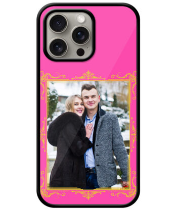 Royal Photoframe With Hot Pink Background Customised Glossy Metal TPU Mobile Cover