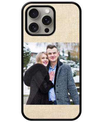 Khaki Fabric Texture Customised Glossy Metal TPU Mobile Cover