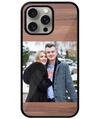 Wood Texture Customised Glossy Metal TPU Mobile Cover