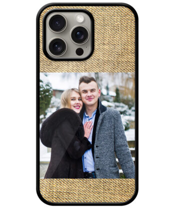 Jute Fabric Texture Customised Glossy Metal TPU Mobile Cover