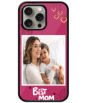 Best Mom Design With Soft Maroon Background Customised Glossy Metal TPU Mobile Cover