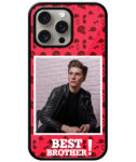 Best Brother Design With Red Pattern Background Customised Glossy Metal TPU Mobile Cover