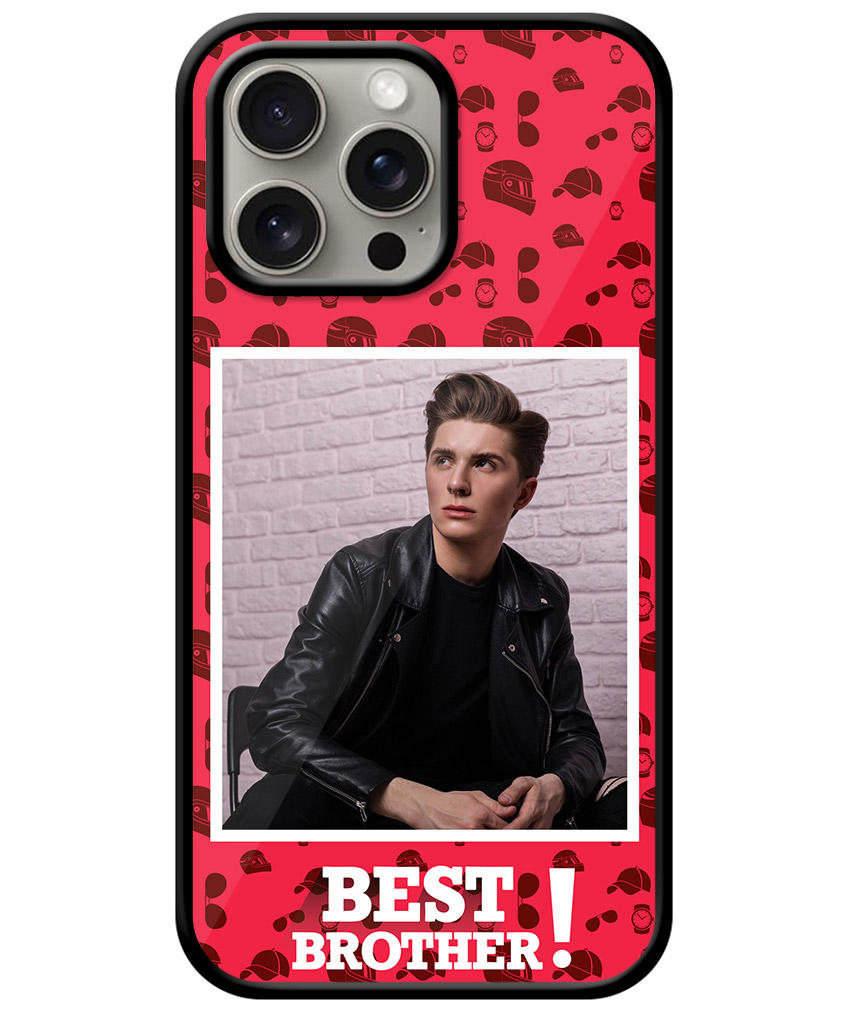 Best Brother Design With Red Pattern Background Customised Glossy Metal TPU Mobile Cover