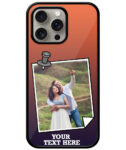 Pinned Photoframe With Orange Dark Purple Gradient Background Customised Glossy Metal TPU Mobile Cover