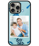 Best Dad Design With Blue Background Customised Glossy Metal TPU Mobile Cover