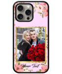 Colorful Flower Print With Blush Pink Background Customised Glossy Metal TPU Mobile Cover