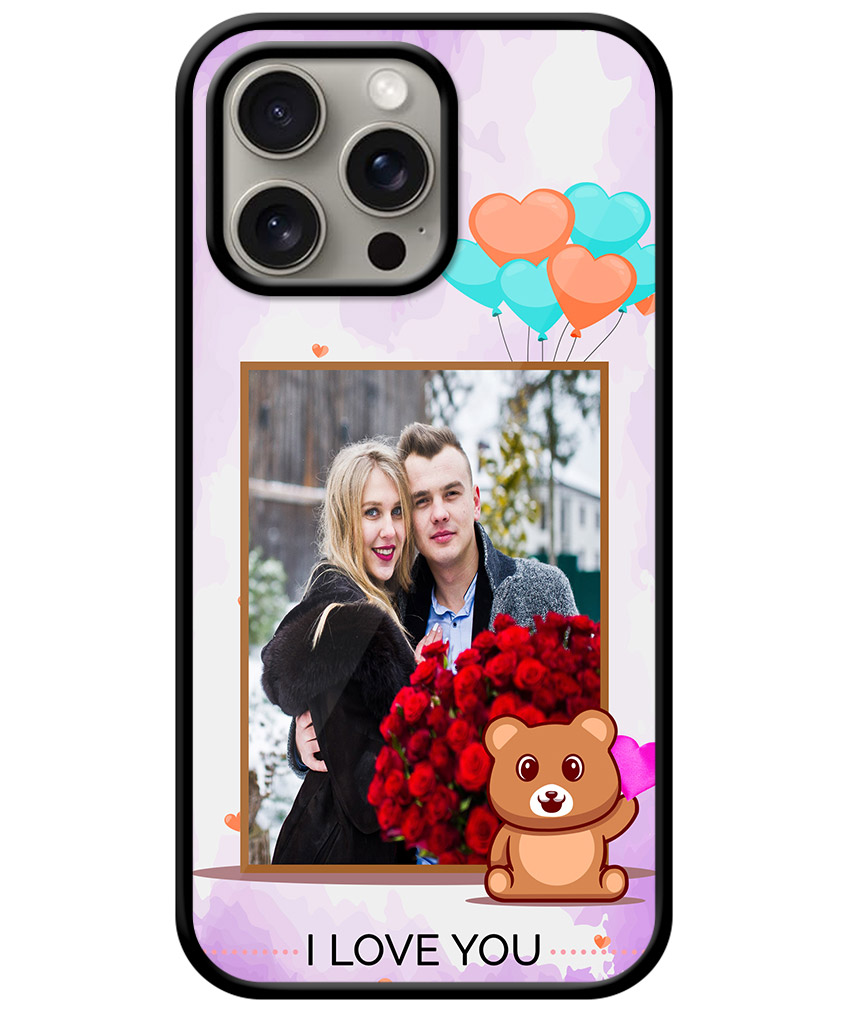 I Love You Message With Lavender Abstract Background Customised Glossy Metal TPU Mobile Cover