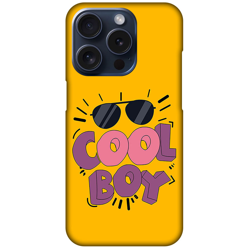 Cool Boy 3D Text Illustration Hard Plastic Printed Case