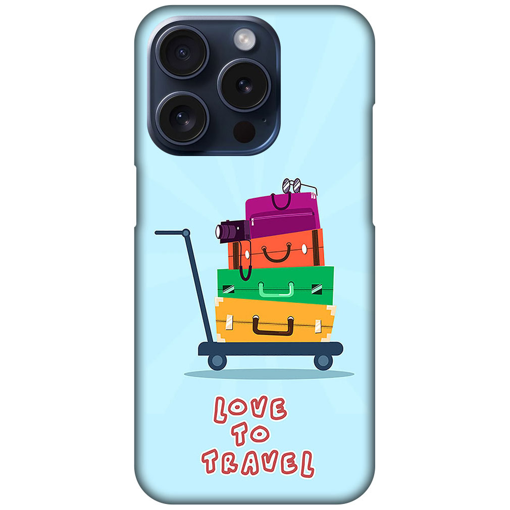 Love To Travel Luggage Trolly Vector Ilustration Hard Plastic Printed Case