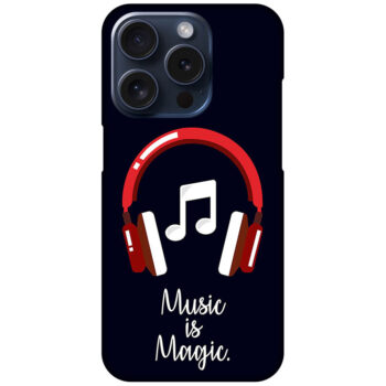 Music Is Magic Headphones Vector Illustration Hard Plastic Printed Case