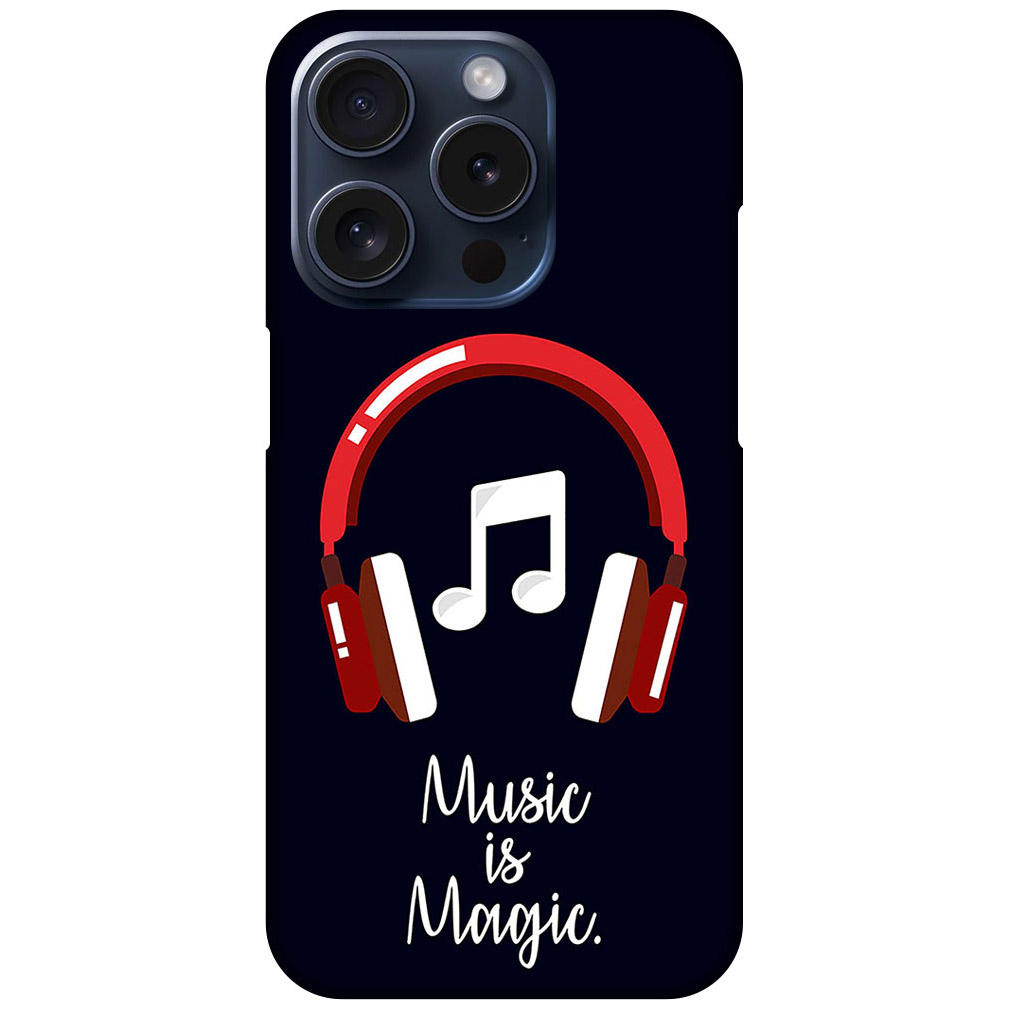 Music Is Magic Headphones Vector Illustration Hard Plastic Printed Case