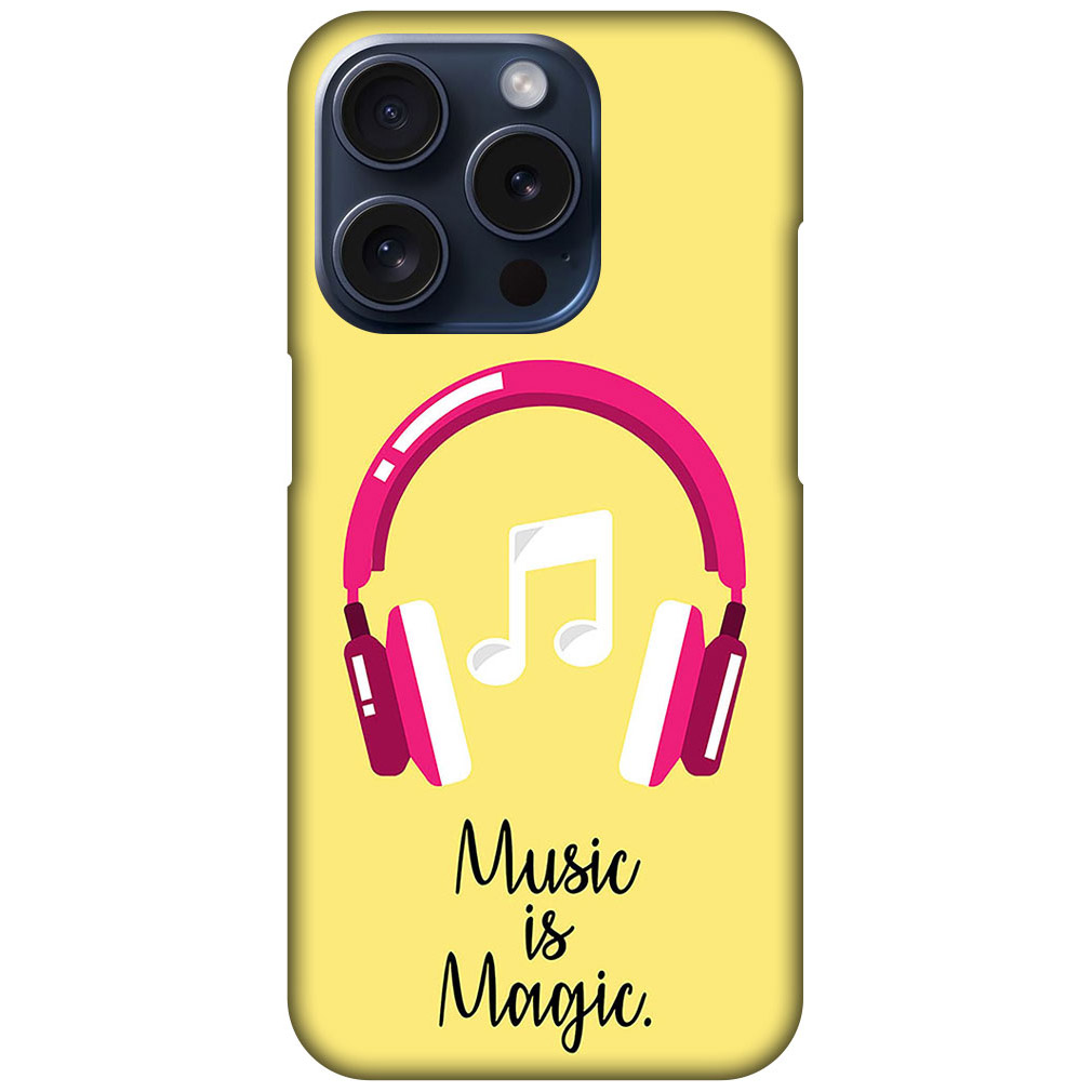 Music Is Magic Headphones Vector Illustration Hard Plastic Printed Case
