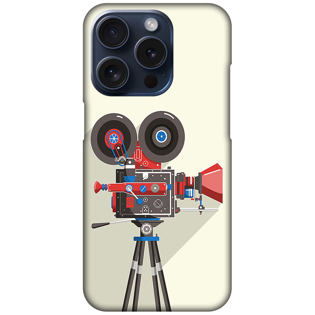 Vintage Movie Camera Design Hard Plastic Printed Case