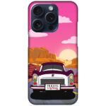 Classic Car Sunset Graphic Illustration Hard Plastic Printed Case