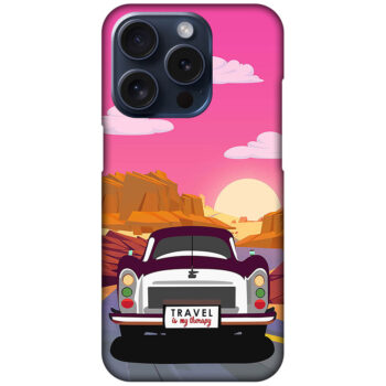 Classic Car Sunset Graphic Illustration Hard Plastic Printed Case