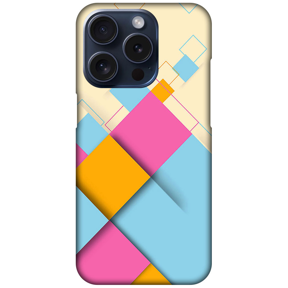 Geometric Square Pattern Hard Plastic Printed Case