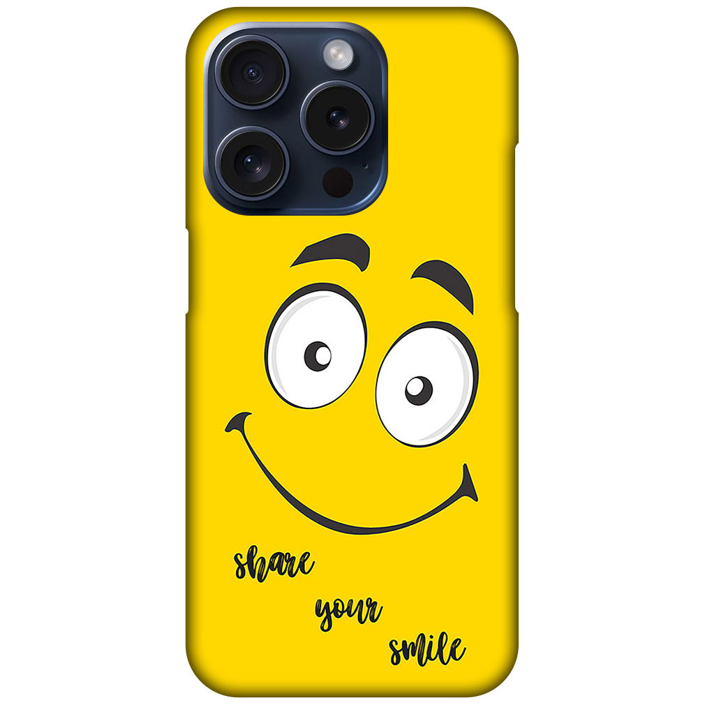 Happy Smiling Face Clipart Hard Plastic Printed Case