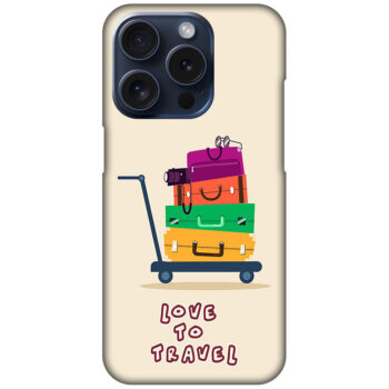 Love To Travel Luggage Trolly Vector Ilustration Hard Plastic Printed Case