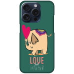 Love Forever Cartoon Elephant Design Hard Plastic Printed Case