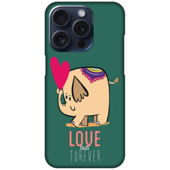 Love Forever Cartoon Elephant Design Hard Plastic Printed Case