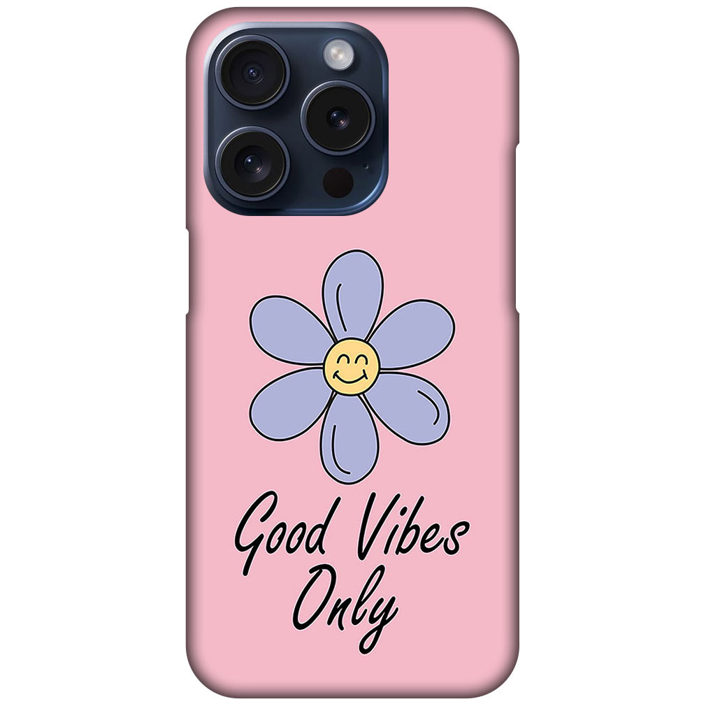Good Vibes Daisy Flower Illustration Hard Plastic Printed Case