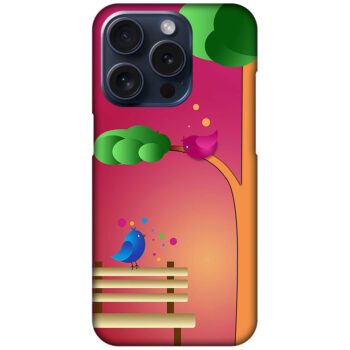 Cartoon Bird Couple Design Hard Plastic Printed Case