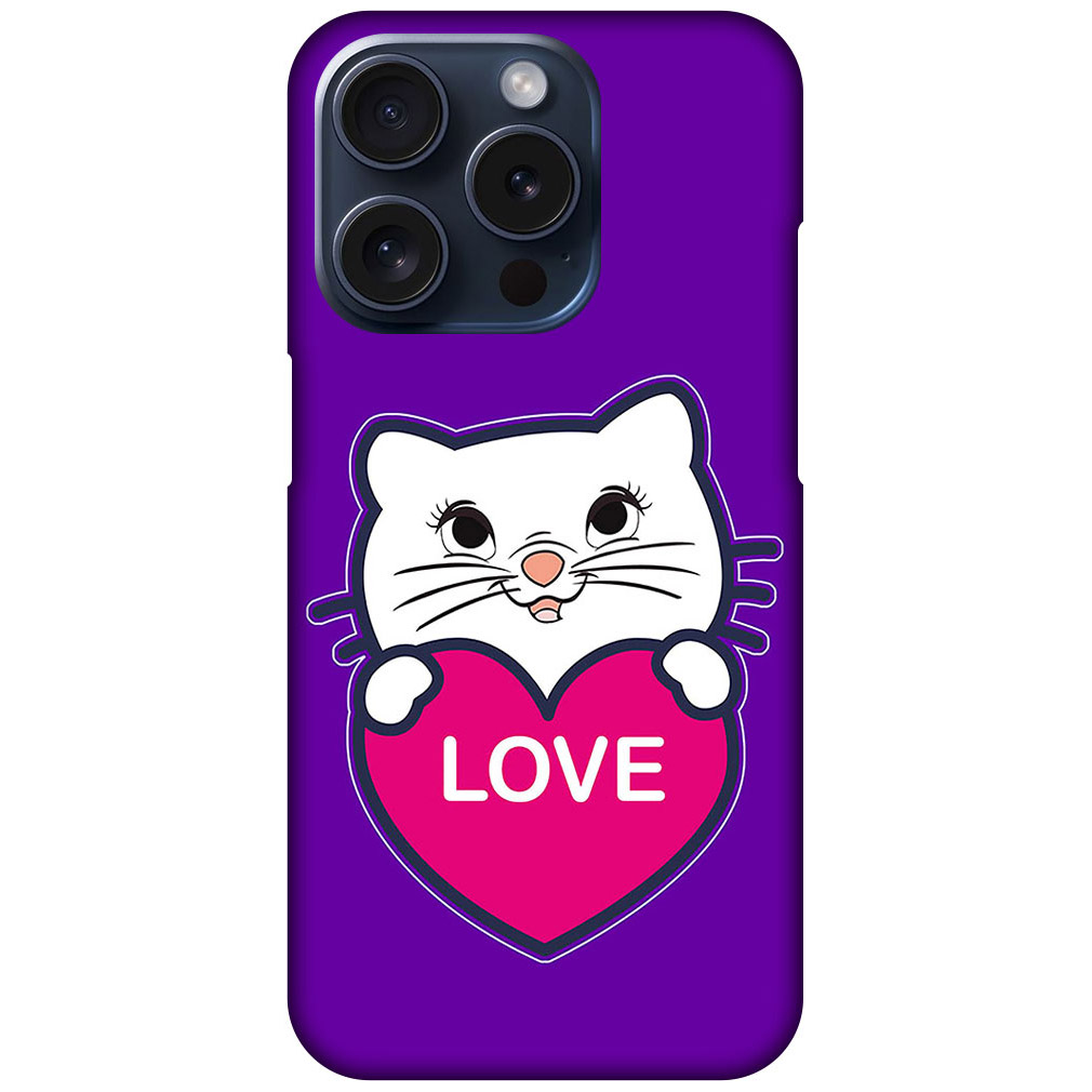 Sweet Kitty Cartoon Design Hard Plastic Printed Case