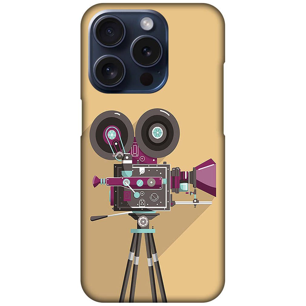 Vintage Movie Camera Design Hard Plastic Printed Case