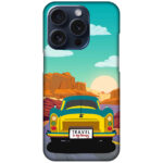 Classic Car Sunset Graphic Illustration Hard Plastic Printed Case