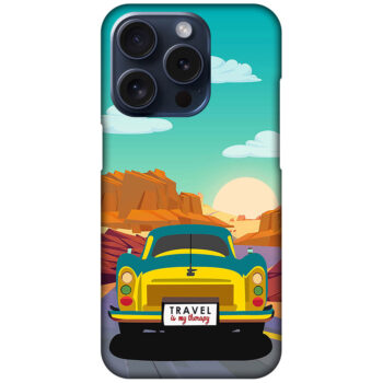 Classic Car Sunset Graphic Illustration Hard Plastic Printed Case