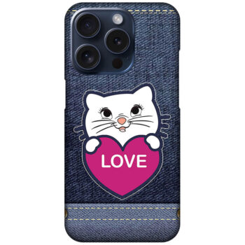 Sweet Kitty Cartoon Design Hard Plastic Printed Case