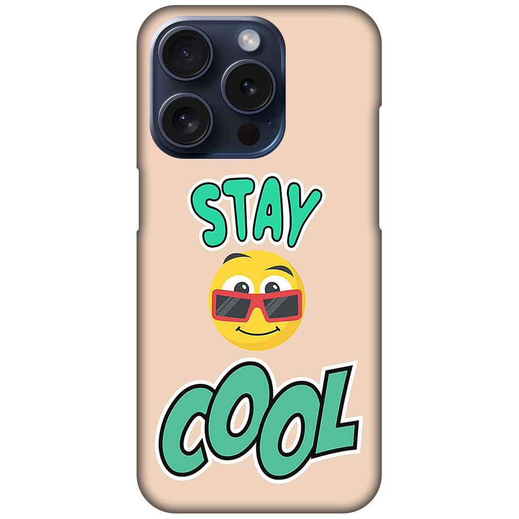 Stay Cool Emoji Vector Illustration Hard Plastic Printed Case