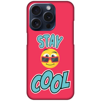 Stay Cool Emoji Vector Illustration Hard Plastic Printed Case
