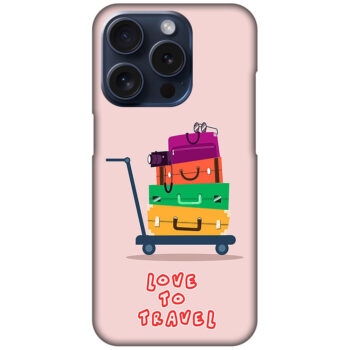 Love To Travel Luggage Trolly Vector Ilustration Hard Plastic Printed Case