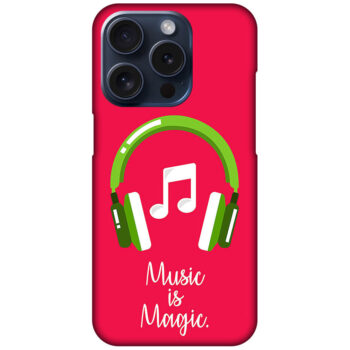 Music Is Magic Headphones Vector Illustration Hard Plastic Printed Case