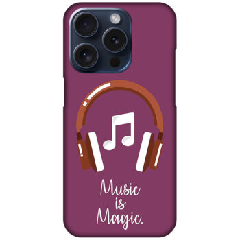 Music Is Magic Headphones Vector Illustration Hard Plastic Printed Case