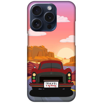 Classic Car Sunset Graphic Illustration Hard Plastic Printed Case