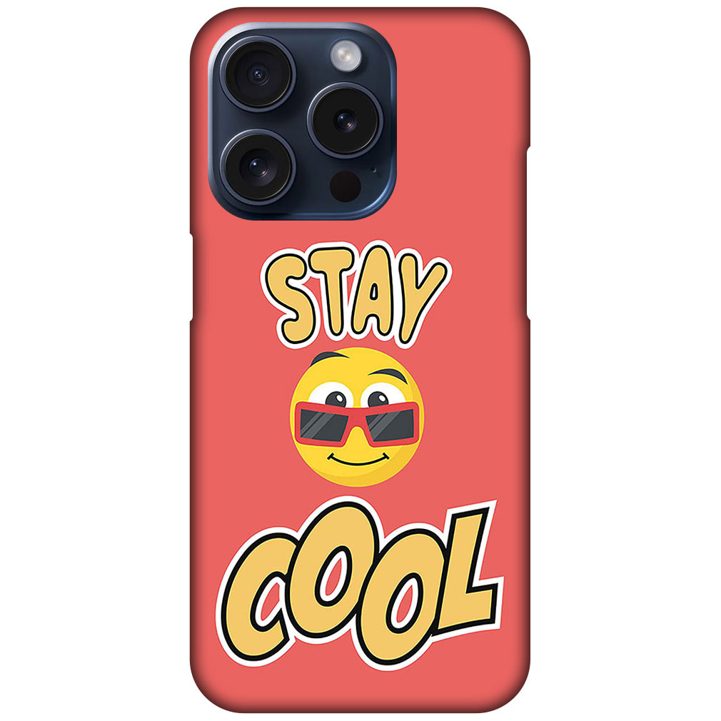 Stay Cool Emoji Vector Illustration Hard Plastic Printed Case