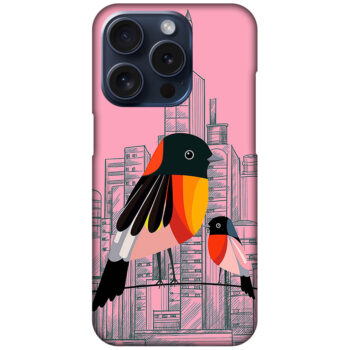 Flame Robins Bird Vector Artwork Hard Plastic Printed Case