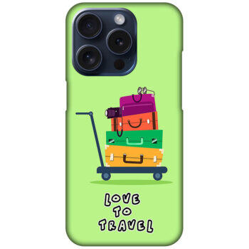 Love To Travel Luggage Trolly Vector Ilustration Hard Plastic Printed Case
