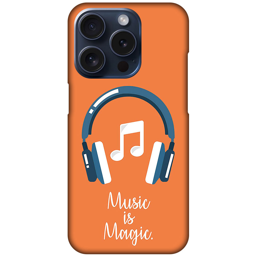 Music Is Magic Headphones Vector Illustration Hard Plastic Printed Case