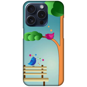 Cartoon Bird Couple Design Hard Plastic Printed Case