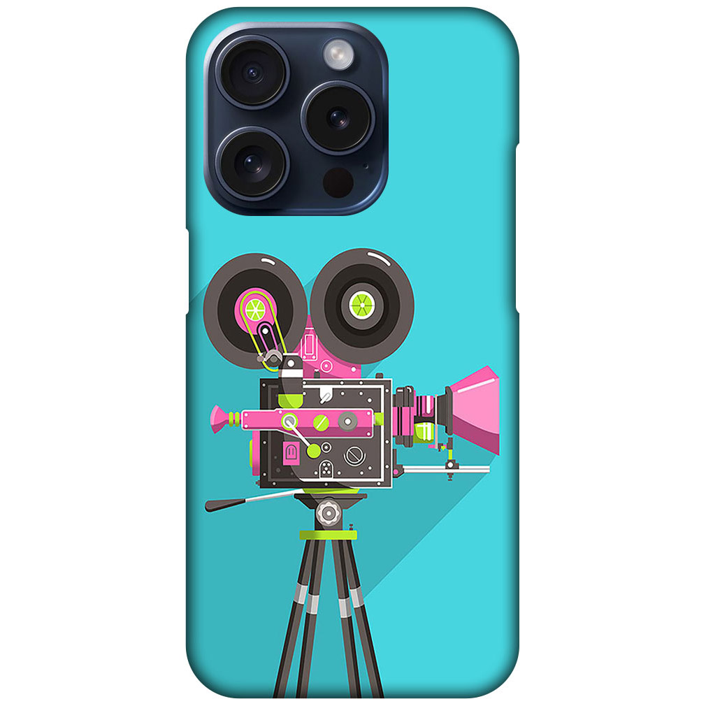 Vintage Movie Camera Design Hard Plastic Printed Case