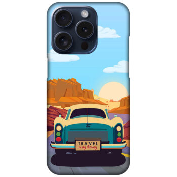Classic Car Sunset Graphic Illustration Hard Plastic Printed Case